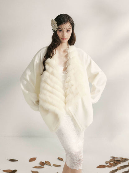 YZZI_HE_Apricot_Yellow_Fox_Fur_Collar_Mid_Length_Loose_Women&