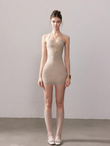 YZZI HE Avocado Solid Lace Strappy One Piece Women&