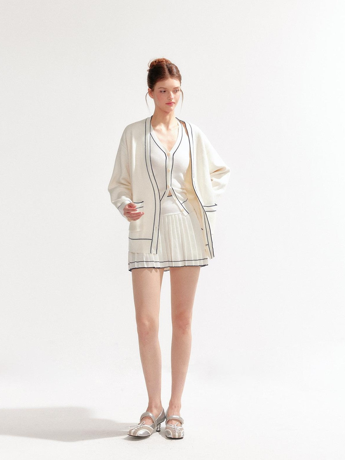 YZZI HE Contrast Stitch Trim Color Block Women&