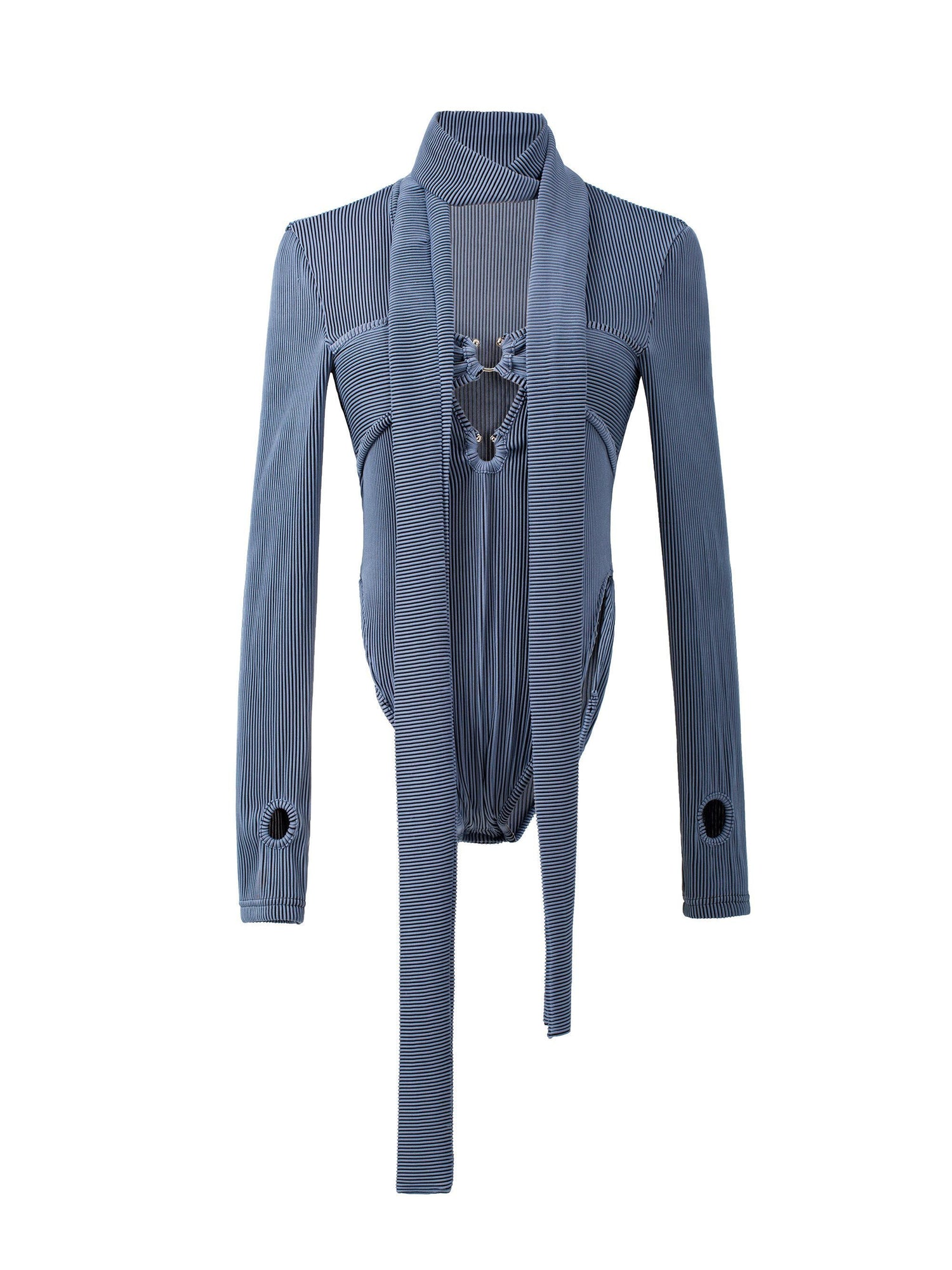 YZZI_HE_Cutout_V-neck_Long_Sleeve_Low_Waist_Bodycon_Women&