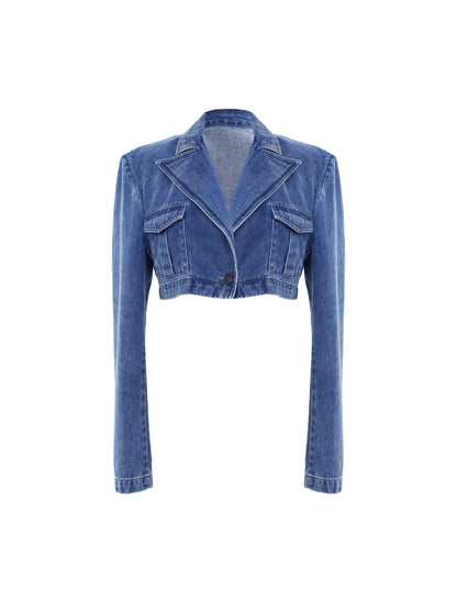 YZZI_HE_Distressed_Denim_Cropped_Blazer_Fishtail_Raw_Hem_Women&