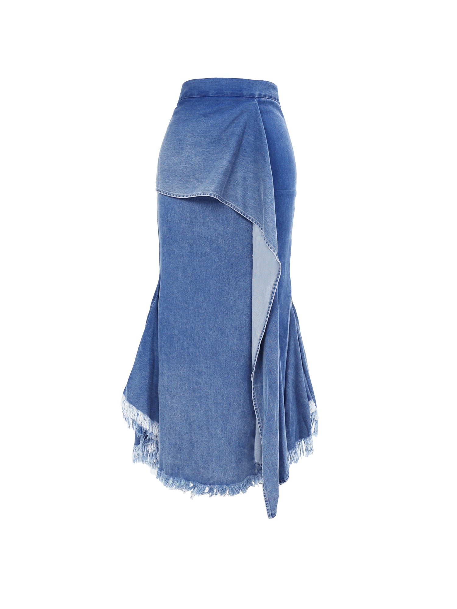 YZZI_HE_Distressed_Denim_Cropped_Blazer_Fishtail_Raw_Hem_Women&
