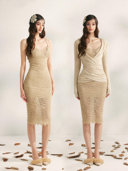 YZZI HE Floral Lace Embroidered Fishtail Women&