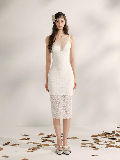 YZZI HE Floral Lace Embroidered Fishtail Women&
