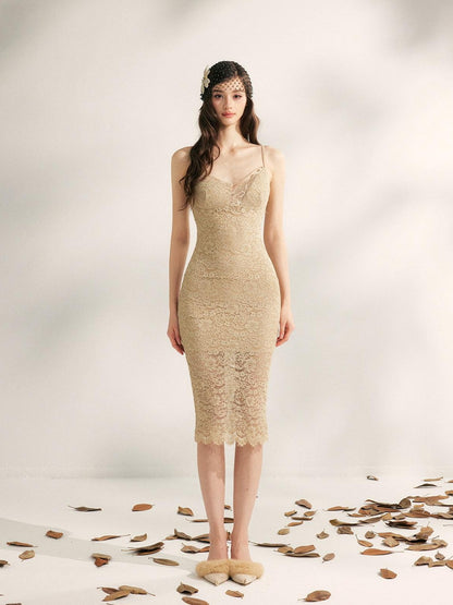YZZI HE Floral Lace Embroidered Fishtail Women&