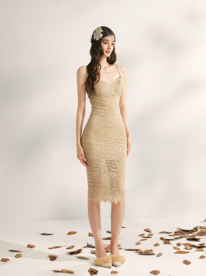YZZI HE Floral Lace Embroidered Fishtail Women&