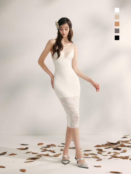 YZZI HE Floral Lace Embroidered Fishtail Women&