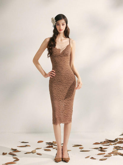 YZZI HE Floral Lace Embroidered Fishtail Women&