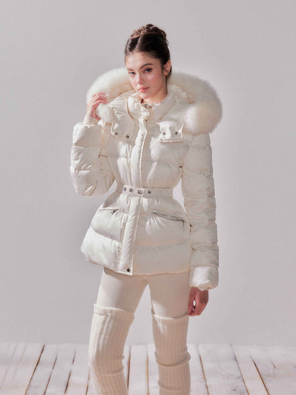 YZZI_HE_Fox_Fur_Collar_Hooded_High_Waist_Slim_Women&