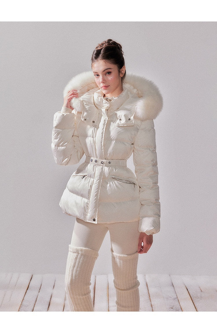 YZZI_HE_Fox_Fur_Collar_Hooded_High_Waist_Slim_Women&
