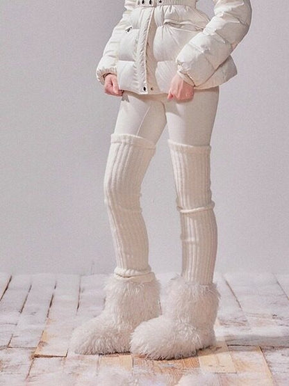 YZZI_HE_Fox_Fur_Collar_Hooded_High_Waist_Slim_Women&