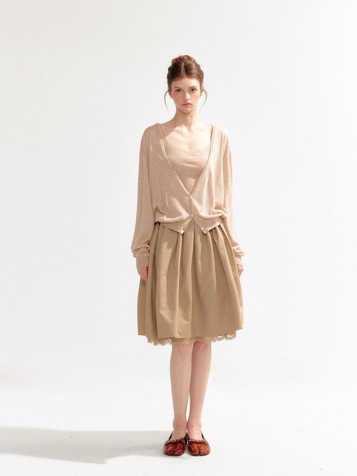 YZZI HE French Vintage Lace Trim Flared A Line Women&
