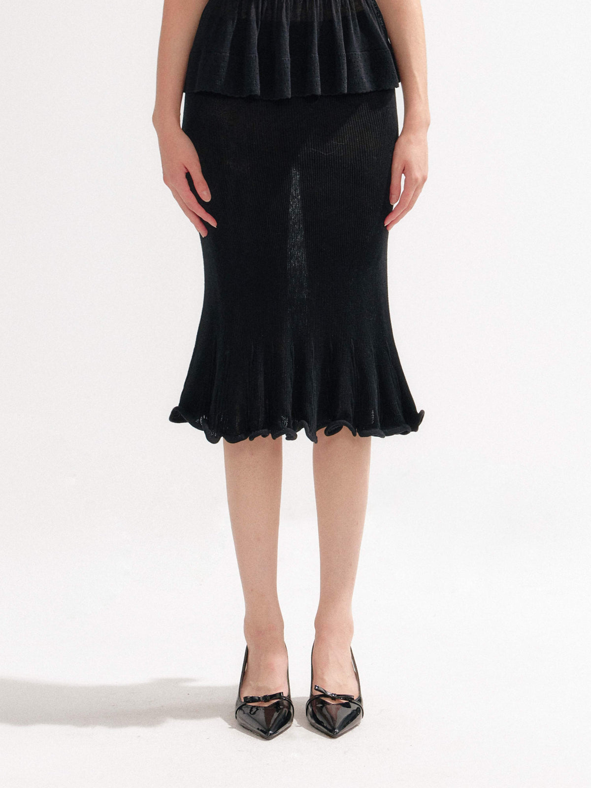 YZZI_HE_Hollow_Out_Halter_Ruffled_Short_Cardigan_Shirt_Women&