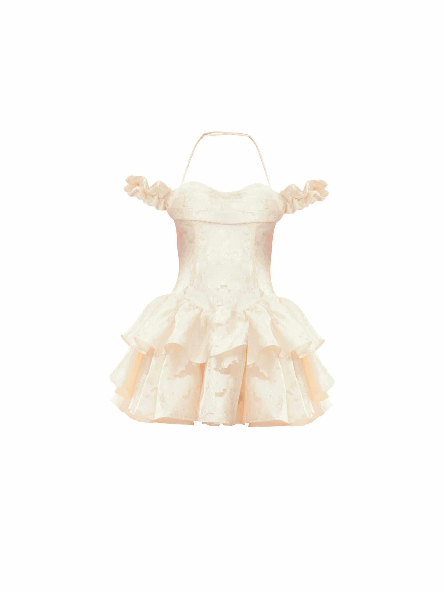 YZZI HE Jacquard Puff High Waist Spaghetti Strap Women&