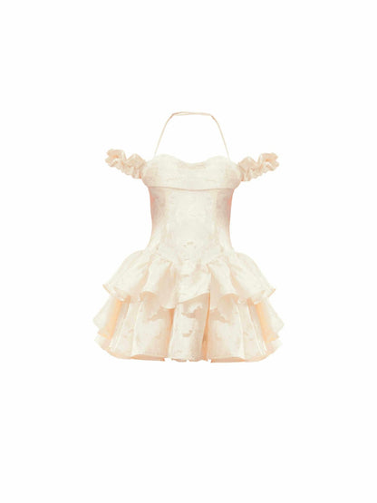YZZI HE Jacquard Puff High Waist Spaghetti Strap Women&