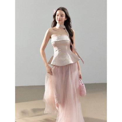 YZZI_HE_Jacquard_Strapless_Fitted_Waist_Modern_Chinese_Women&