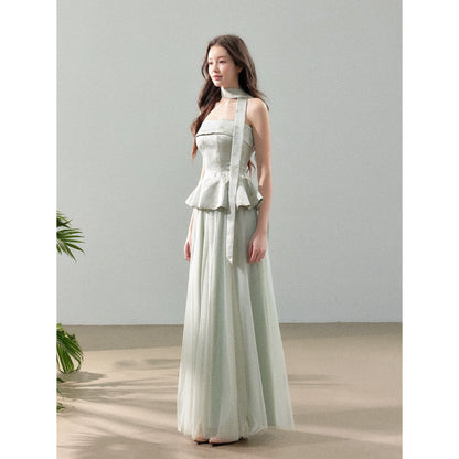 YZZI_HE_Jacquard_Strapless_Fitted_Waist_Modern_Chinese_Women&