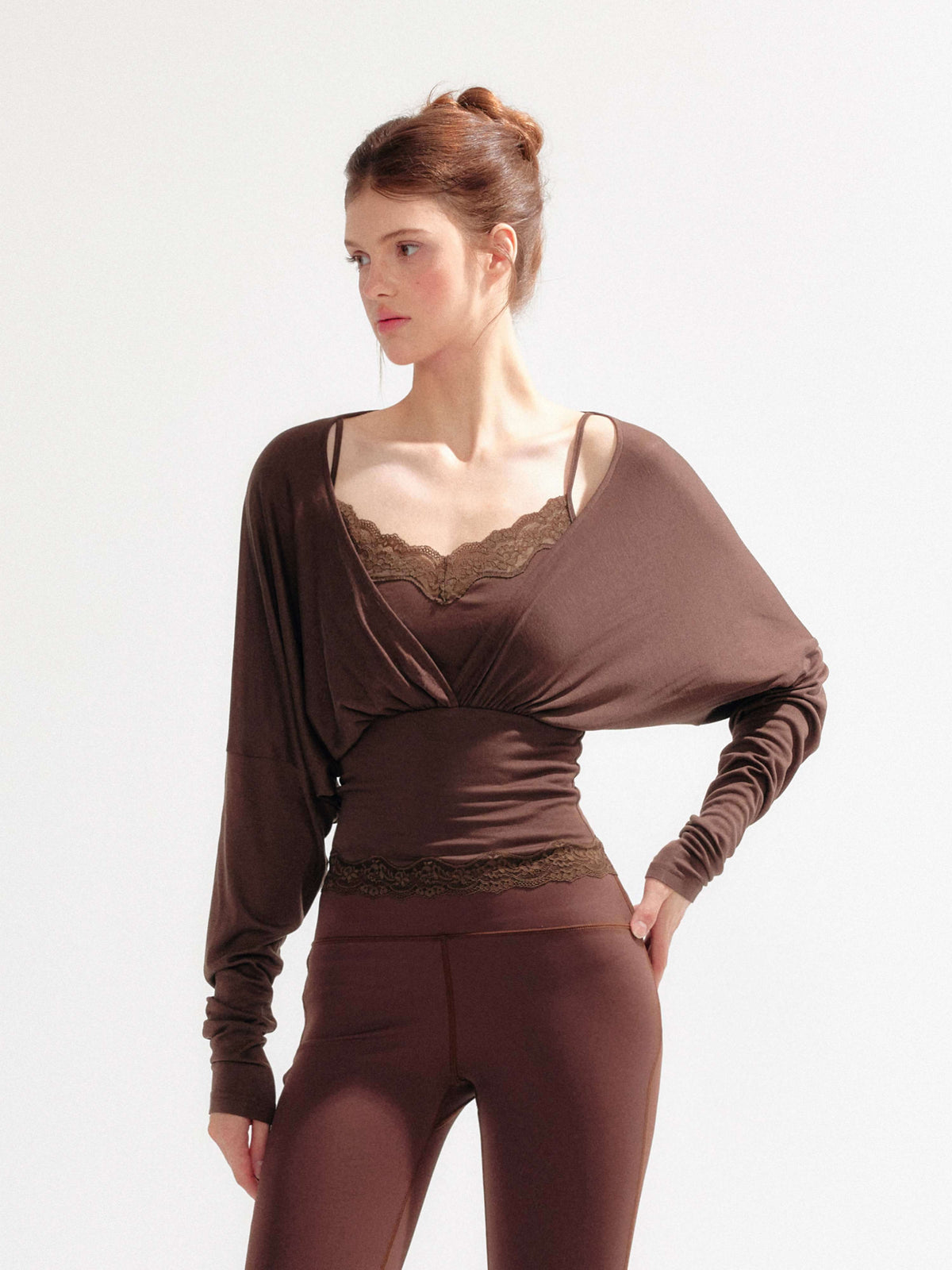 YZZI_HE_Lace_Batwing_Knit_V-neck_Women&
