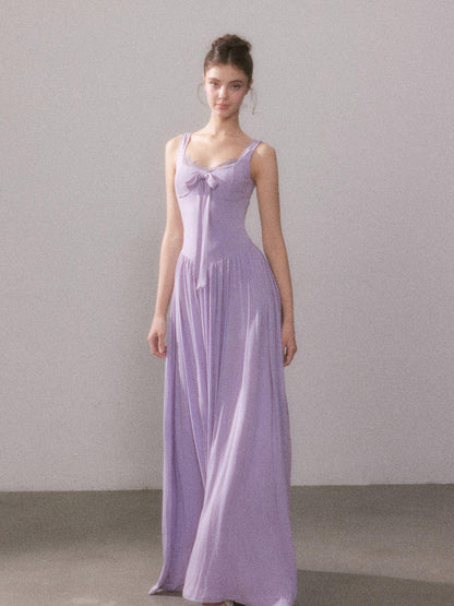 YZZI HE Lace Knit Slit V-neck Tie High Waist Flared Women&