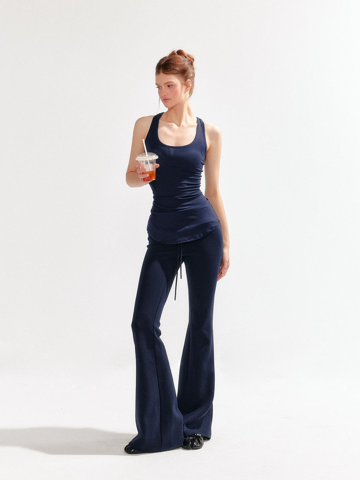YZZI HE Low Waist Two Piece Solid Women&