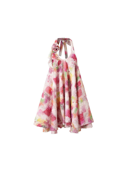 YZZI HE Neon Oil Painting Ombre Floral Aline Women&