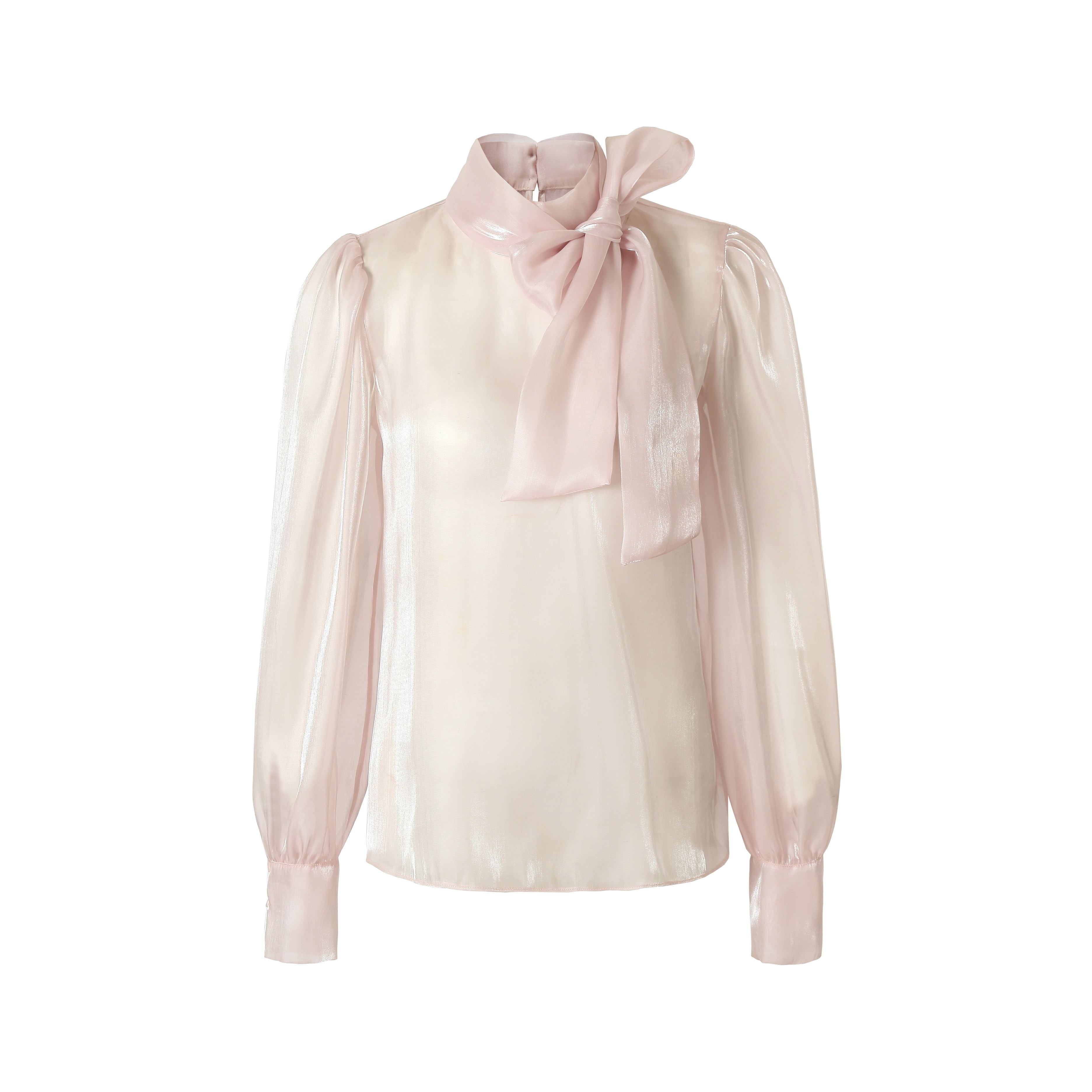 YZZI_HE_Pink_Bow_Stand_Collar_Women&