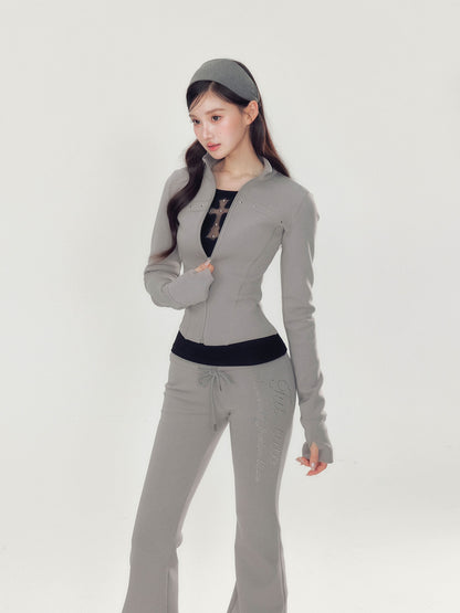 YZZI_HE_Pink_Stand_Collar_Slim_Fit_Yoga_Zipper_Long_Sleeve_Women&