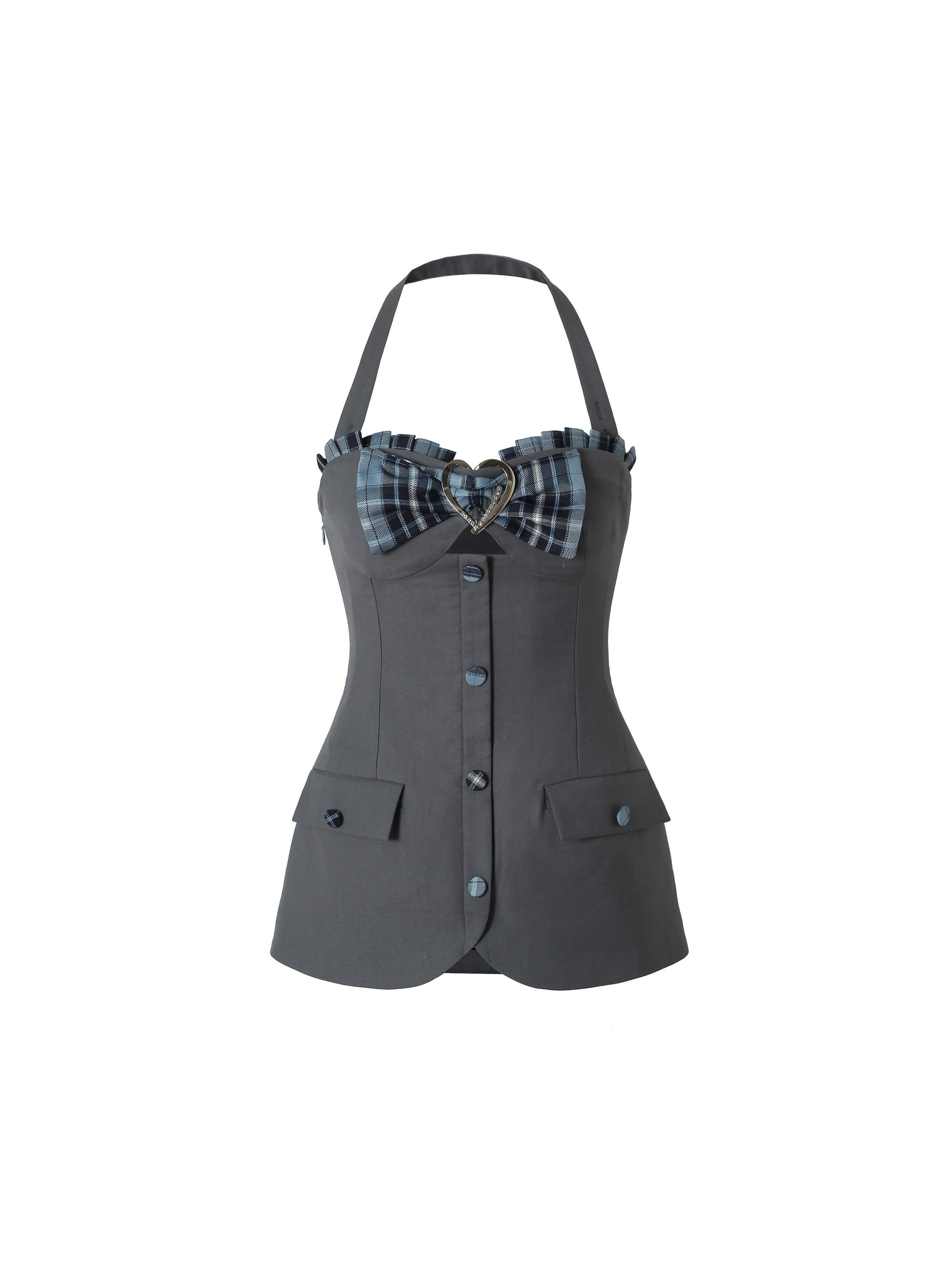 YZZI_HE_Plaid_Pleated_High_Waist_Buttoned_Women&