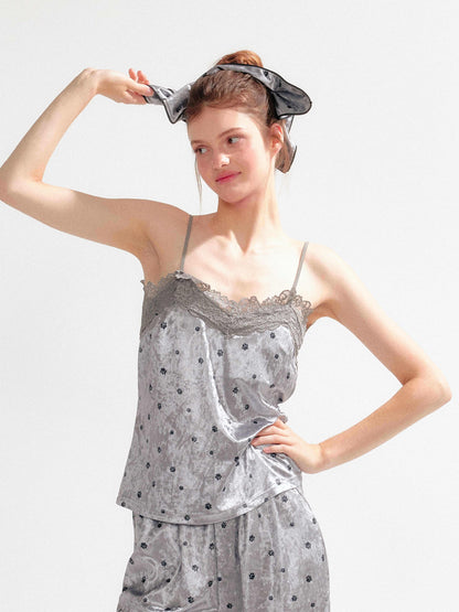 YZZI_HE_Polka_Dot_Satin_Lace_Up_Cami_Women&