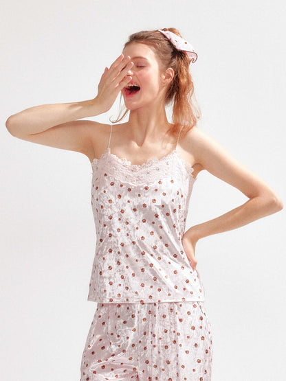 YZZI_HE_Polka_Dot_Satin_Lace_Up_Cami_Women&