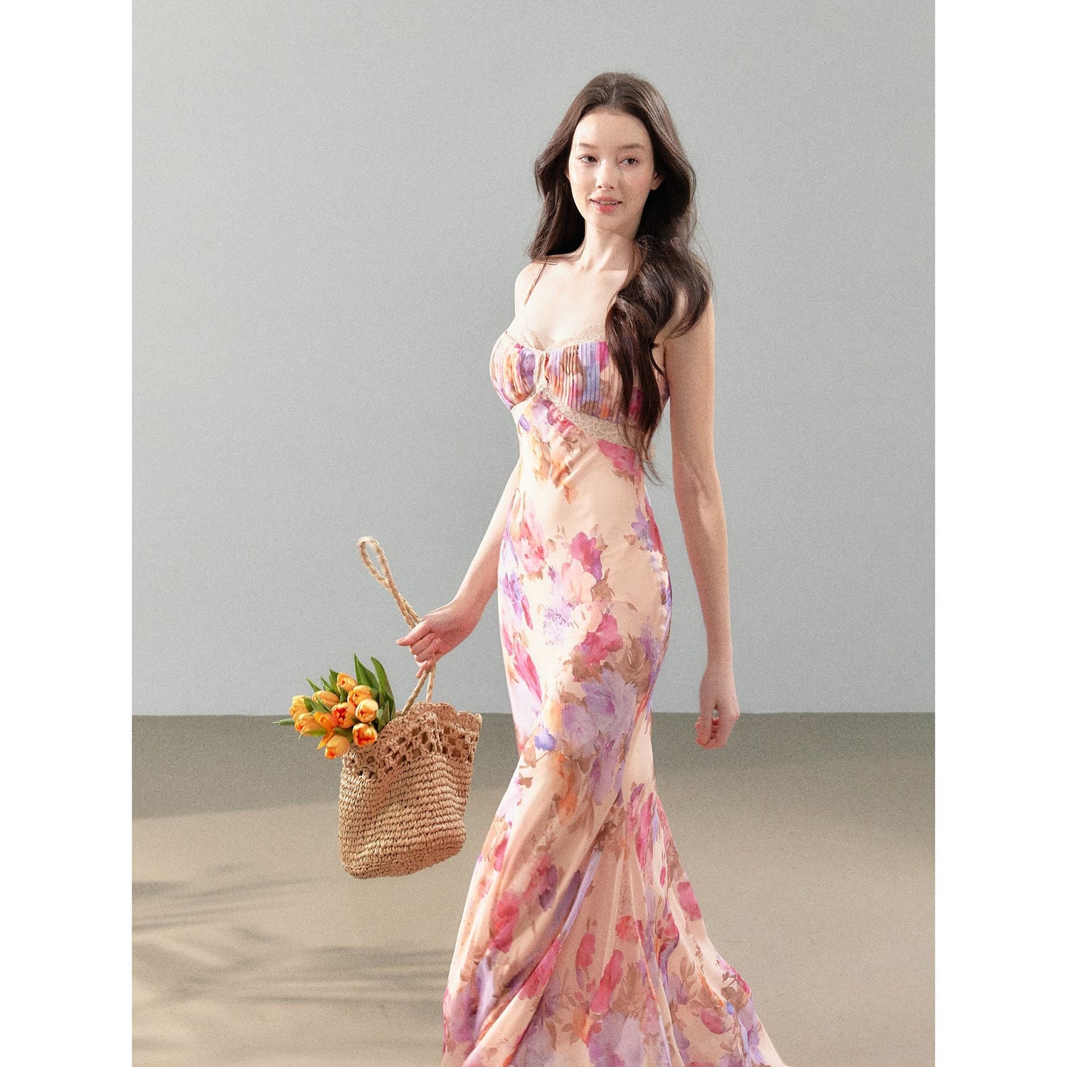YZZI_HE_Printed_Paneled_V-neck_Mermaid_Strappy_Women&