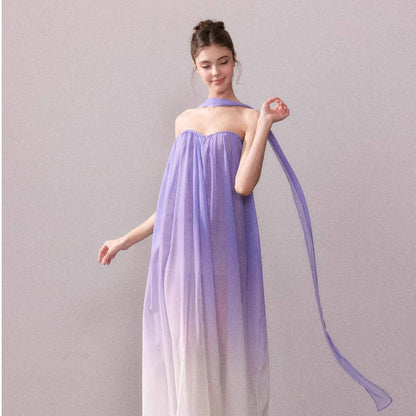 YZZI_HE_Purple_White_Ombre_Tulle_Flared_Women&