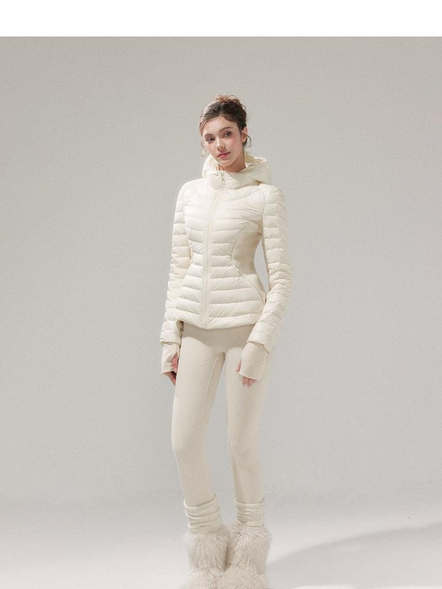 YZZI HE Striped Patchwork Slim Fit Stand Collar Women&