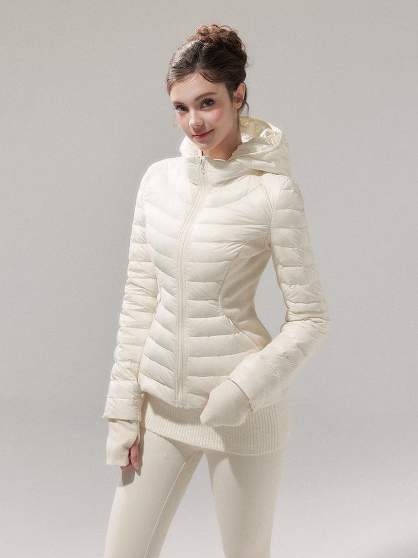 YZZI HE Striped Patchwork Slim Fit Stand Collar Women&