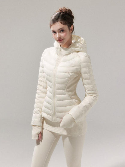 YZZI HE Striped Patchwork Slim Fit Stand Collar Women&