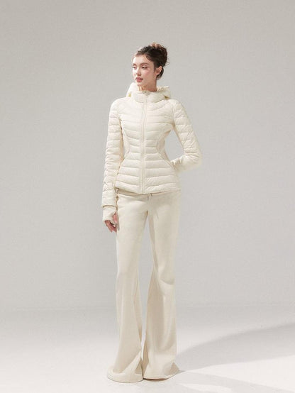 YZZI HE Striped Patchwork Slim Fit Stand Collar Women&