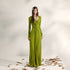 YZZI_HE_Tea_Green_French_Pleated_Halter_Waist_Cinched_Women&