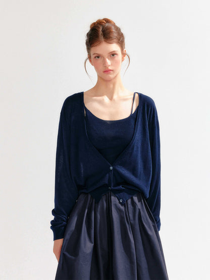 YZZI_HE_V-neck_Long_Sleeve_Two_Piece_Slim_Fit_Women&