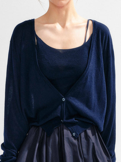 YZZI_HE_V-neck_Long_Sleeve_Two_Piece_Slim_Fit_Women&