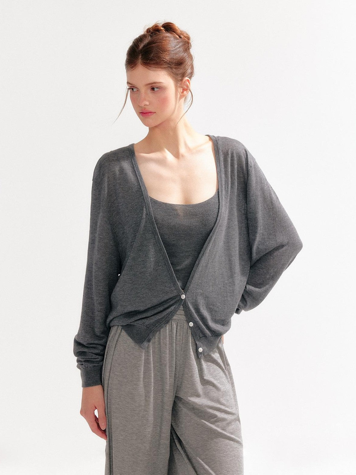 YZZI HE V-neck Long Sleeve Two Piece Slim Fit Women&