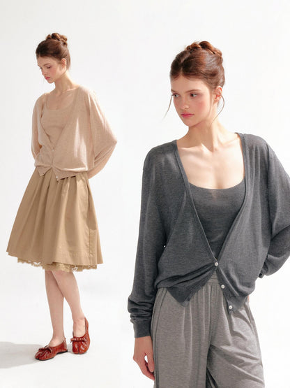 YZZI HE V-neck Long Sleeve Two Piece Slim Fit Women&