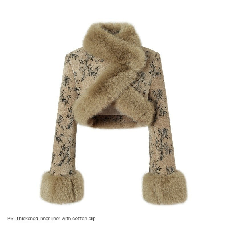 YZZI_HE_Vintage_Fur_Collar_Puff_A_Line_Long_Sleeve_Women&