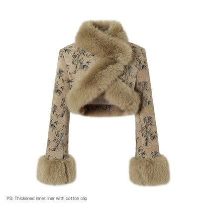 YZZI_HE_Vintage_Fur_Collar_Puff_A_Line_Long_Sleeve_Women&