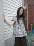 ang project Vintage Checkered Patchwork Quarter Inch Socket Wrench Sleeve Top