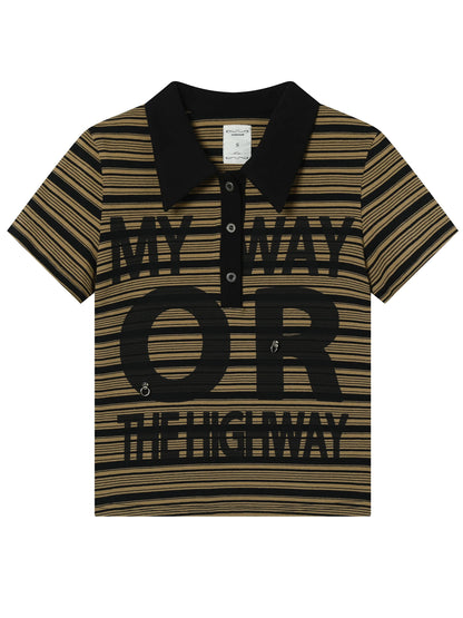 Rebel Stripe Polo My Way Or The Highway