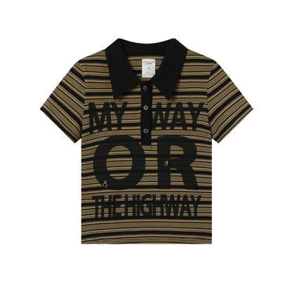 Achihara Rebel Stripe Polo My Way Or The Highway