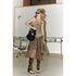 2th Desire Floral Strappy Dress with Sheer Mesh Asymmetrical Back