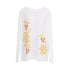 YOSHUYUKI Floral Print Off Shoulder Loose Long Sleeve Top