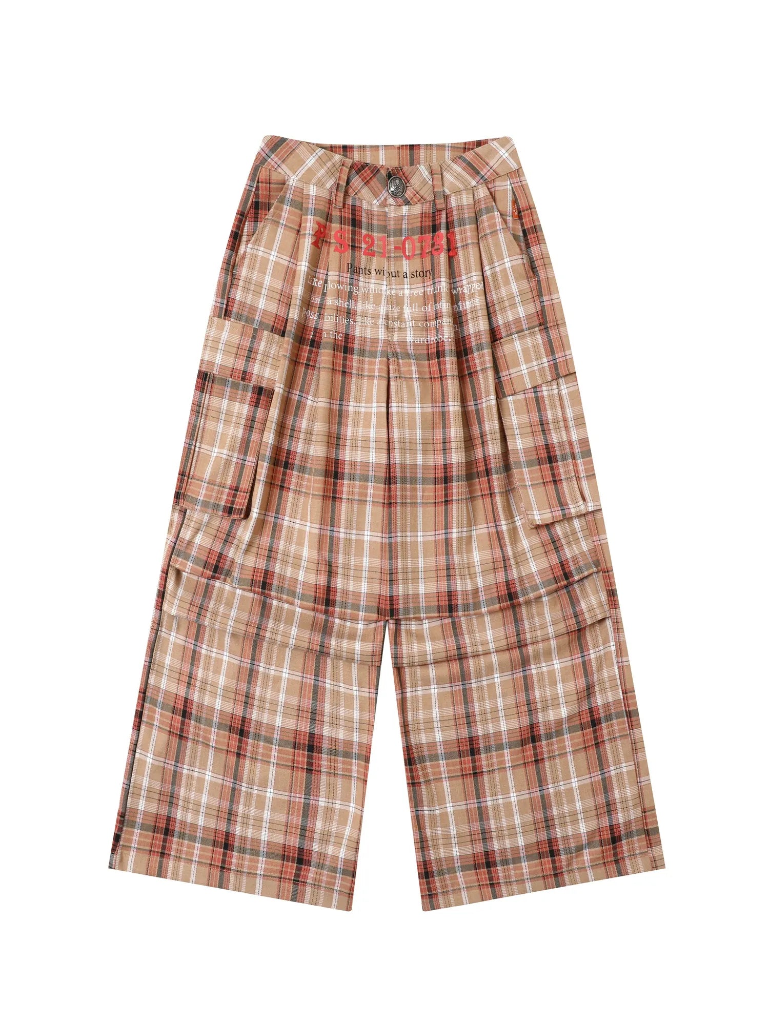 Unstoried Plaid Wide Leg Trousers