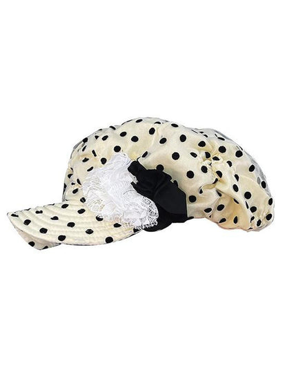 Ttsunami Yellow Polka Dot Floral Bubble Cute Beret Hat